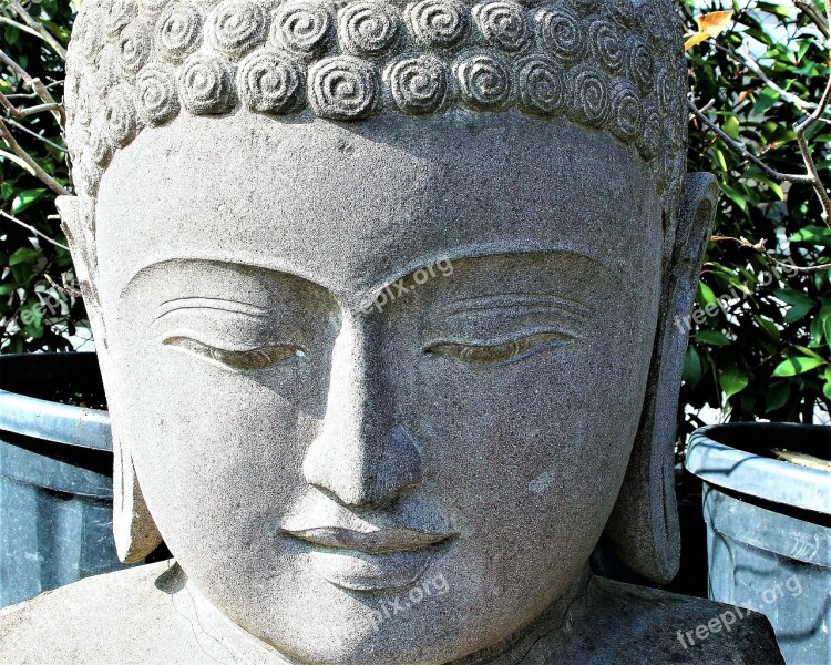 Zen Meditation Buddha Spirituality Stone Faces