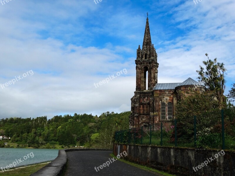 Landscape Church Pond Nature Furnas