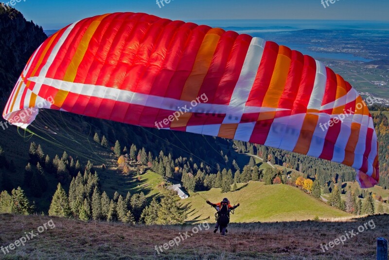 Paragliding Start Paraglider Clipping Stage Flying