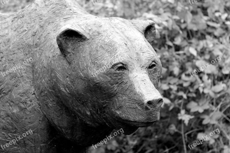 Bear Brown Bear Sculpture Art Stone