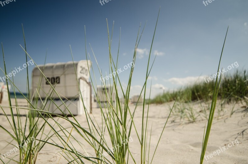 Beach Chair Dunes Beach Sea North Sea