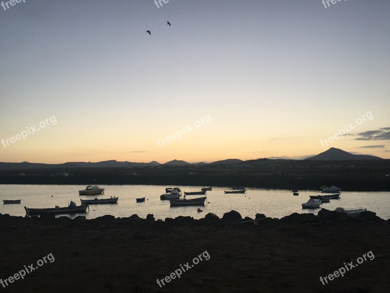 Fuerteventura Rest Sunset Boat Calm