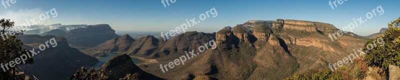 Panorama Three Rondavels South Africa Nature Landscape