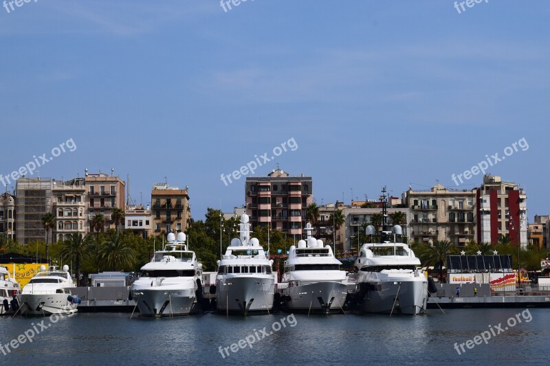 Spain Yachts Port Barcelona Boat