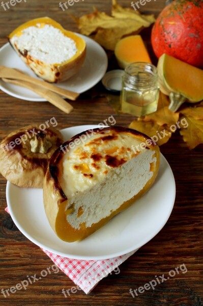 Cottage Cheese Casserole Casserole In A Pumpkin In The Oven Free Photos