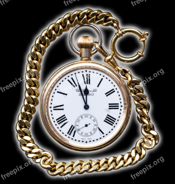 Clock Gold Time Of Pointer Clock Face