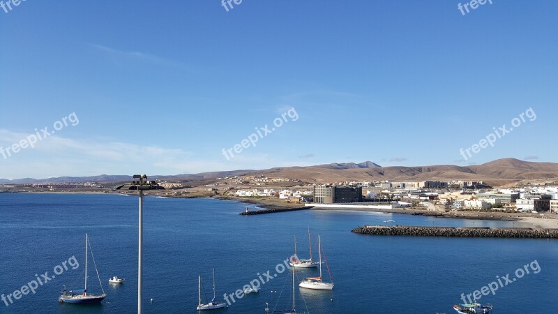 Fuerteventura Puerto Del Rosario Port Landscape Sea