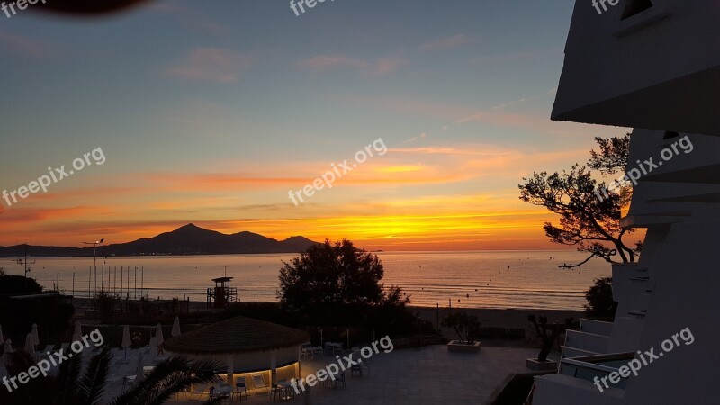 Sunrise Alcúdia Bay Of Alcudia Sea Water