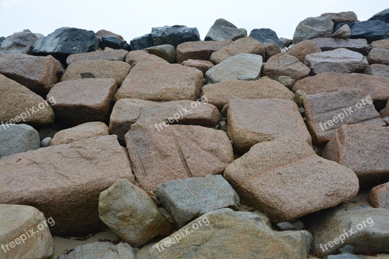 Pebbles Coastline Allee Path Seascape