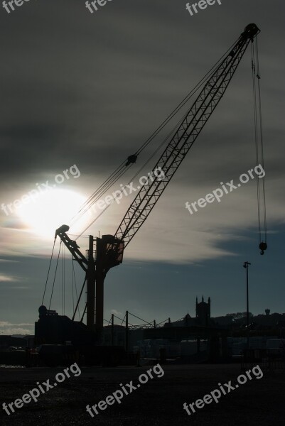 Against The Light Crane Port Sun Wharf