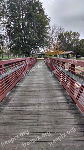 Bridge Pedestrian Bridge Red Bridge Wooden Bridge Free Photos