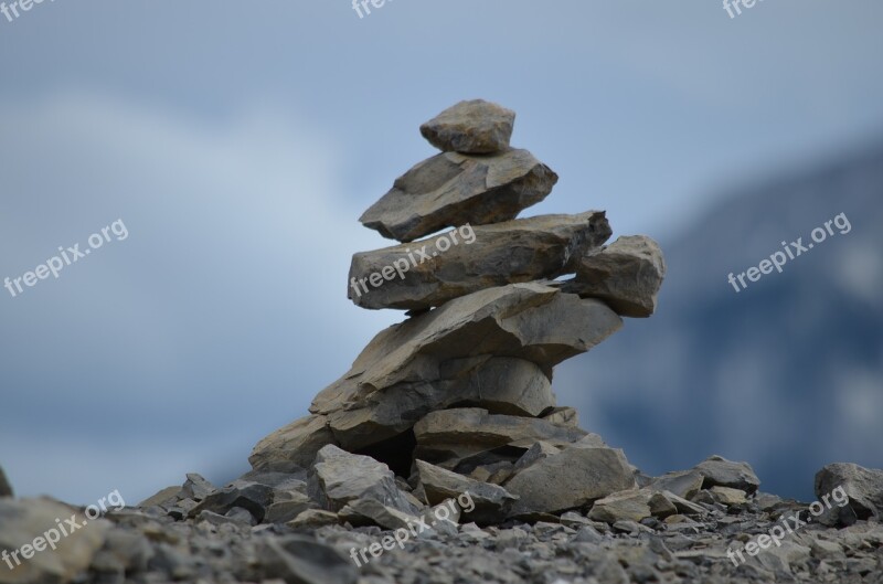 Inukshuk Rocks Stacked Stone Native