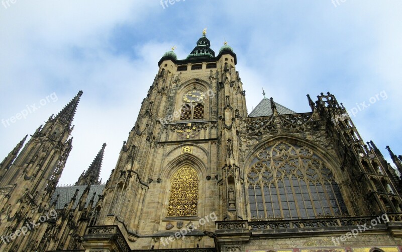 Prague St Vitus Cathedral Towers Free Photos