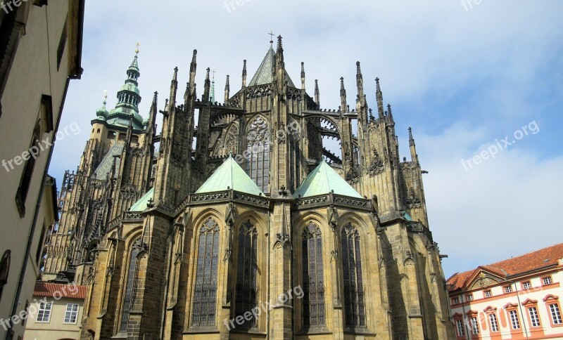 Prague St Vitus Cathedral Towers Free Photos