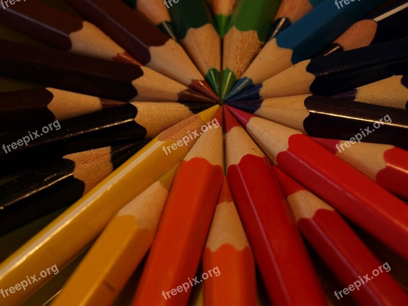 Colors Crayons Colorful Draw Rainbow