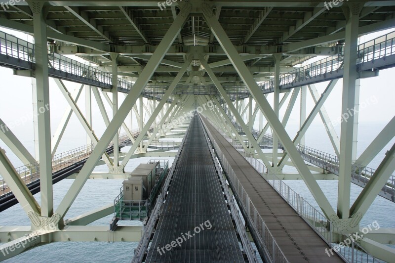 Akashi Kaikyo Bridge Awaji Island Kobe Drawbridge Akashi Kaikyo