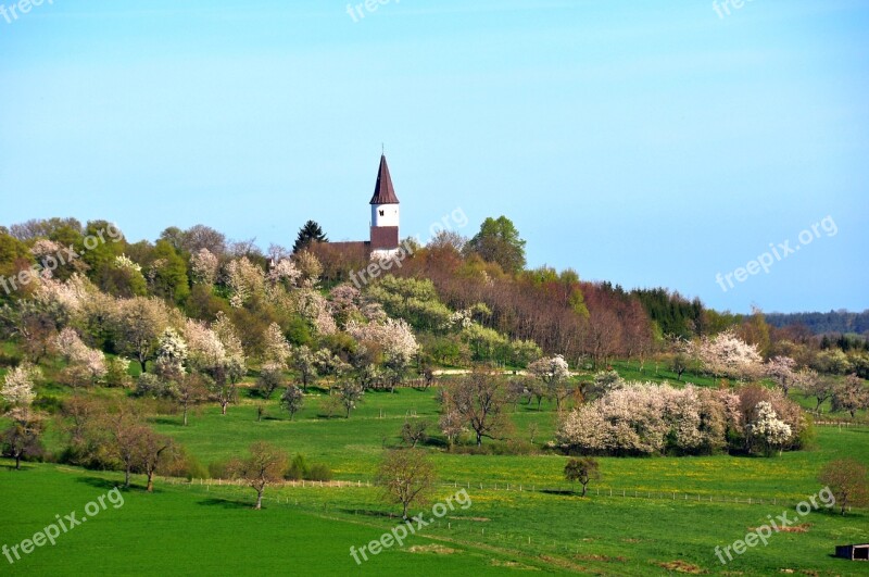 Chapel Of Kirchberg Berg Alsace Orchard Free Photos