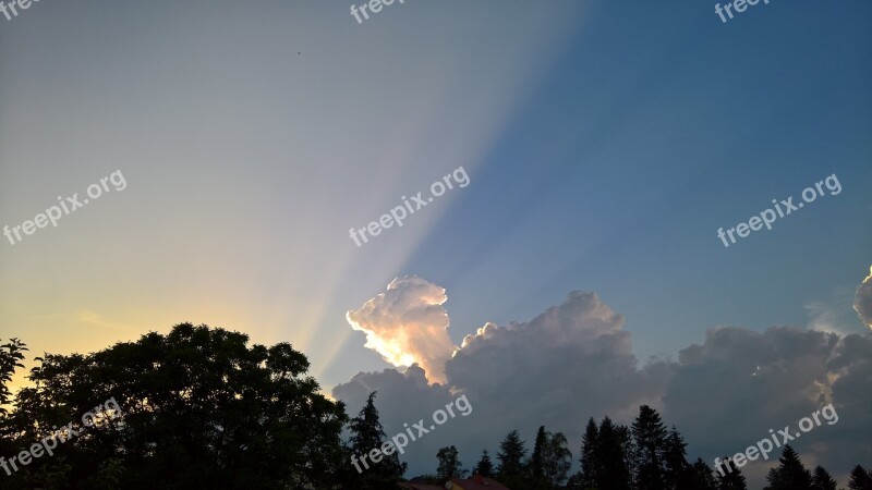 Clouds Thunderstorm Sun Light Sky