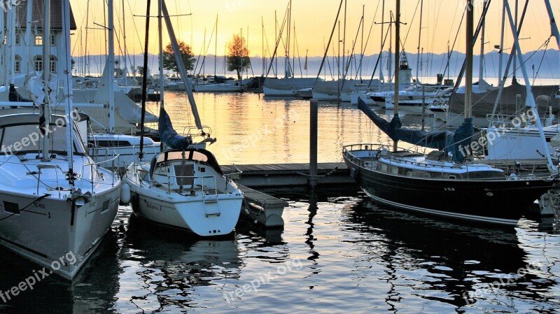 Morning Marina Water Surface Lake Bodensee