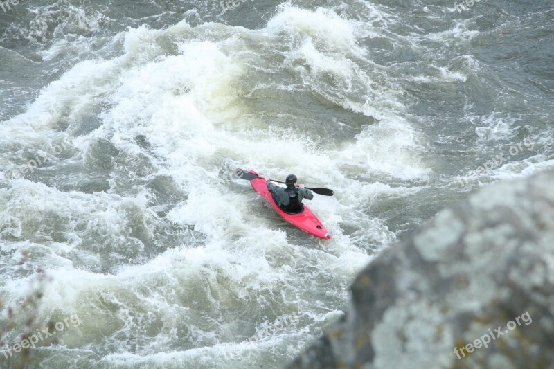 Kayak Falls Whitewater River Outdoors