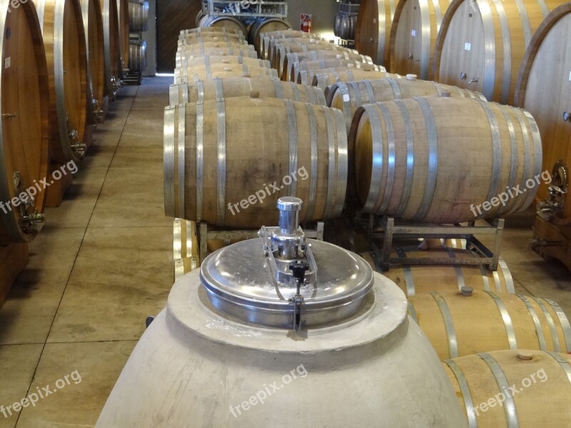 Wine Barrels Winery Cellar Free Photos