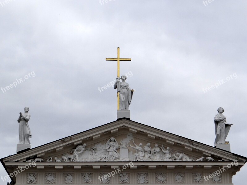 Vilnius Cathedral Drum Emboss Figures Saints