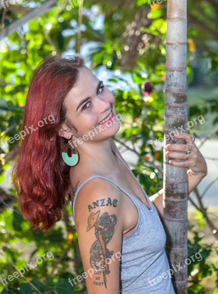 Beautiful Smile Red Hair Model Photo Shoot Free Photos