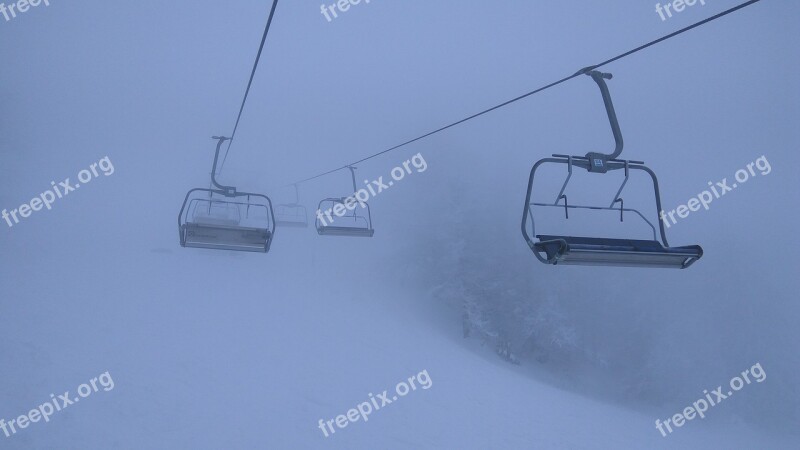 Winter Mountains The Carpathians Fog Snow