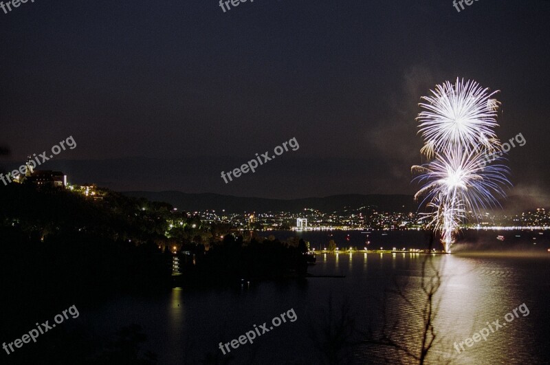 Firework Lake Hungary Balaton Nature