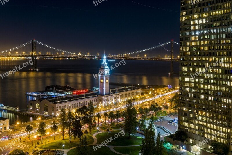 Ferry Building San Francisco Night Photography California Ferry