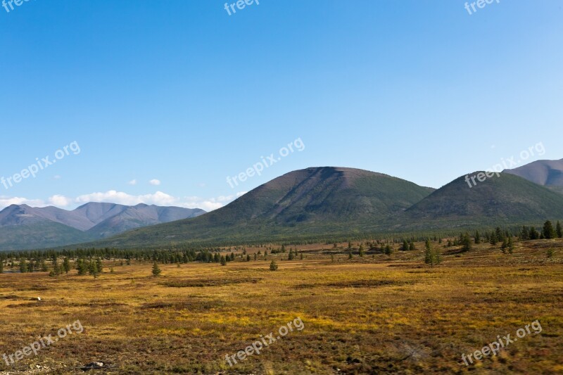 Autumn Grass Withered Mountain Far Away