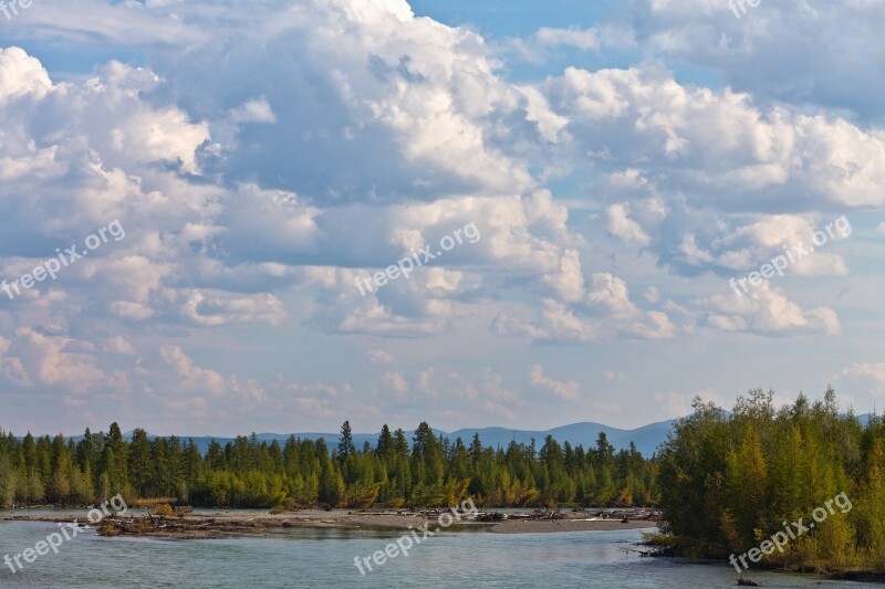 Cloud River Aspen Autumn Sky