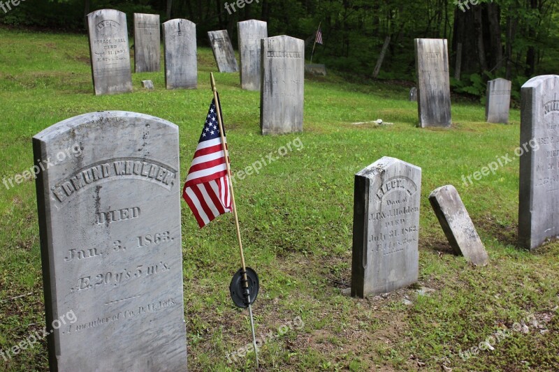 Patriotic Civil War Cemetery Gravestone Free Photos