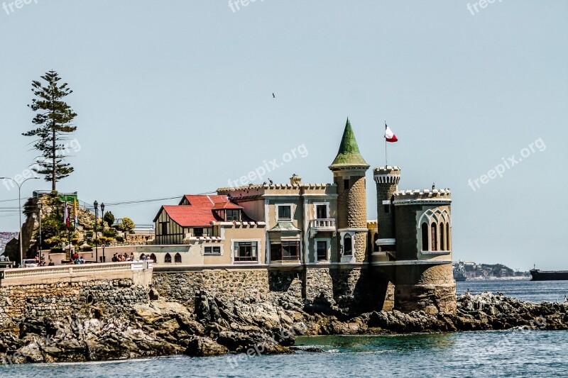 Viña Del Mar Castle Blue Sea Ocean Sea Beach