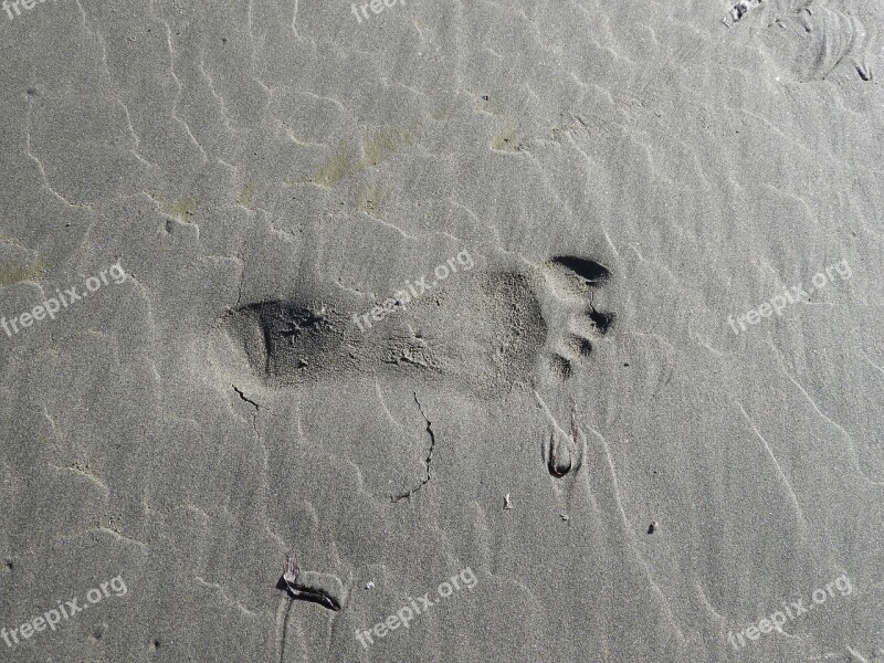 Footprint Sand Beach Imprint Foot