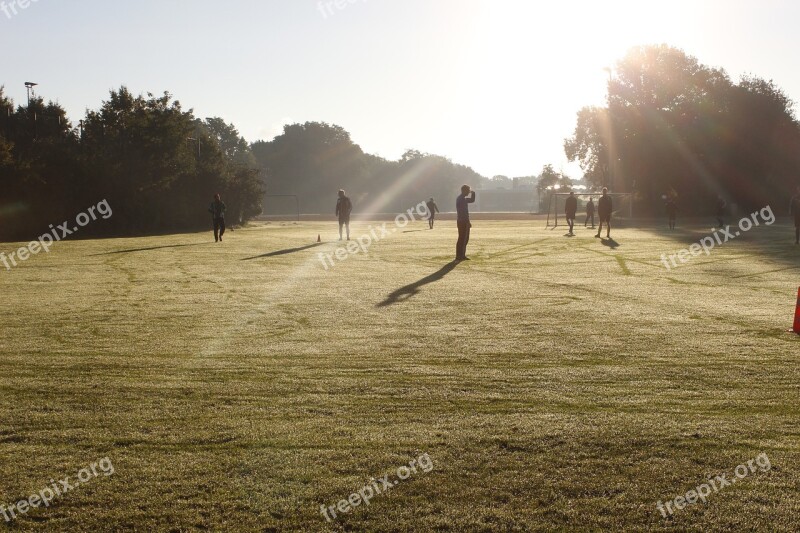 Football Morgenstimmung Players Sunrise Sport