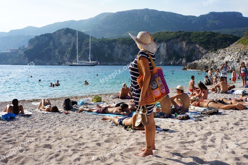 Corfu Island Beach Lady Beach Free Photos