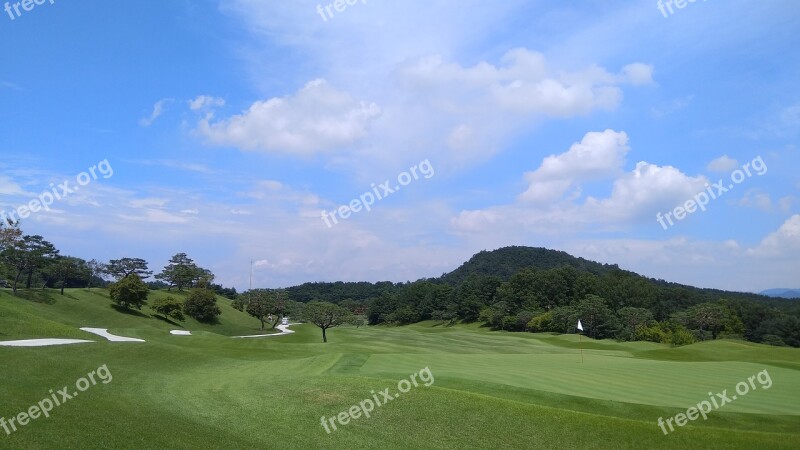 Golf Course Field Sky Free Photos