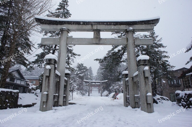 Hirosaki Rock Wood Mountain Community Snow Shrine Winter