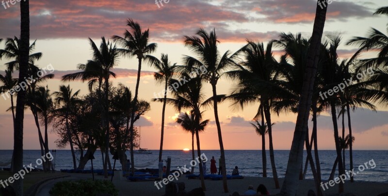 Tropical Kona Hi Hawaii Sunset