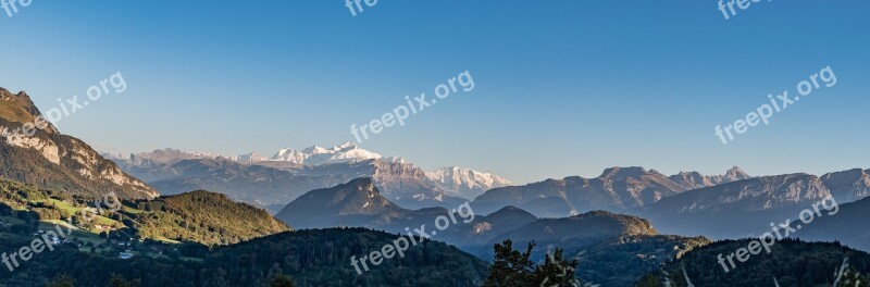 Mont Blanc Panorama Haute Savoie Alps Mont Blanc Massif