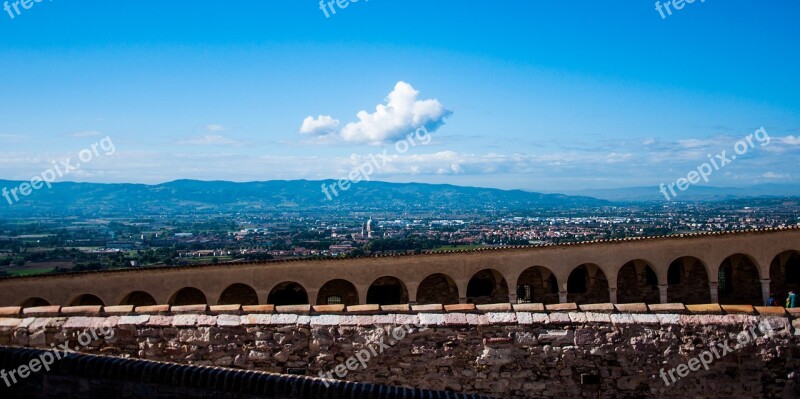 Assisi Umbria Landscape Vista Basilica