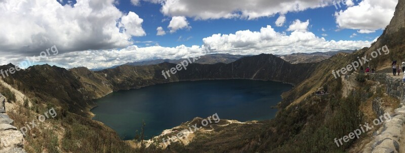 Quilotoa Laguna Panoramic Panorama Landscape