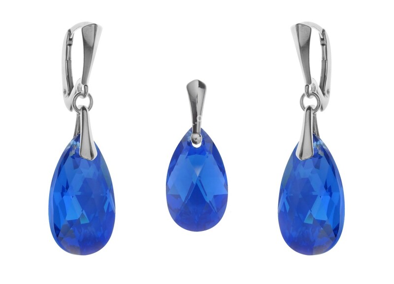 Set Jewelry Sapphire Ornaments Pendant