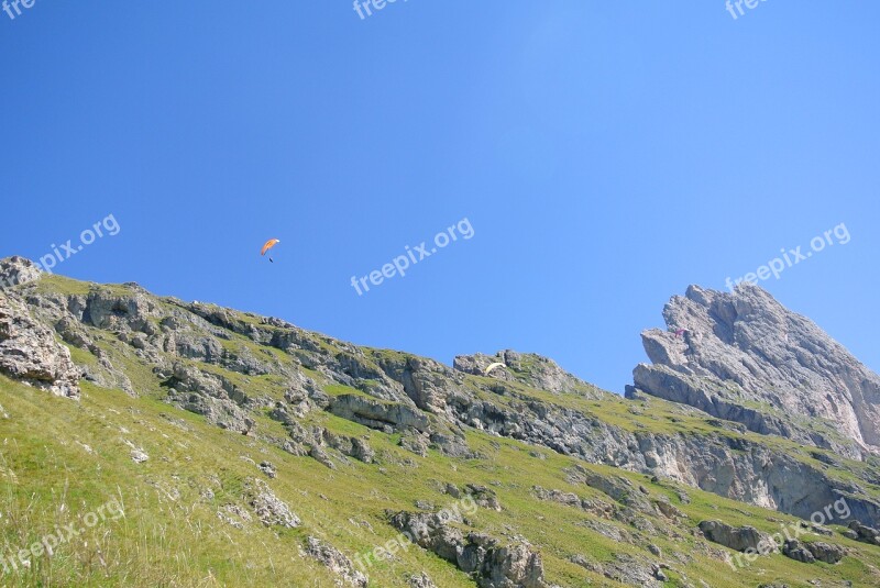 Trentino Mountain Seceda Paragliding Fly