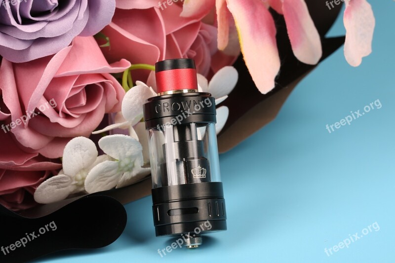 Electronic Cigarette Flower Blue Free Photos