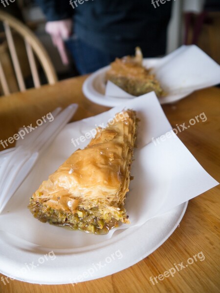 Coffee Baklava Dessert Food Sweet