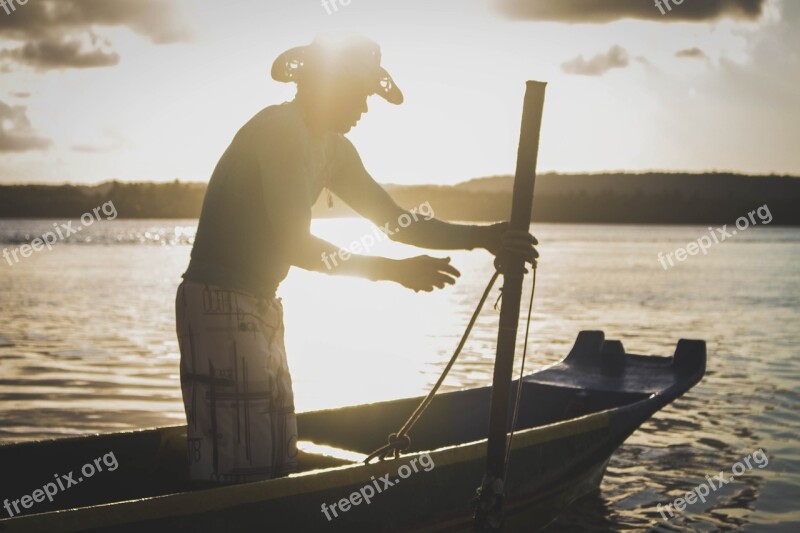 Fisherman Sol Tranquility Boat Mar