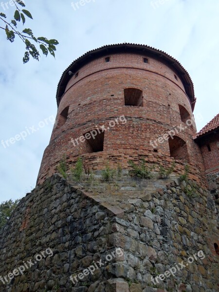 Trakai Castle Brick Architecture Lake Dusia