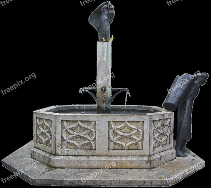 Fountain Market Fountain Natural Stone Trim Bronze Figures